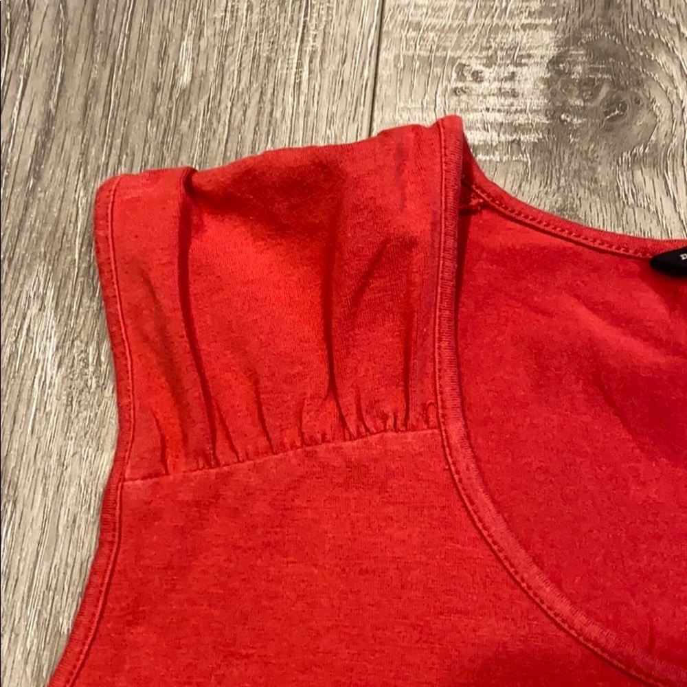 Banana Republic Red Gathered Strap Tank Top - Picture 3 of 5
